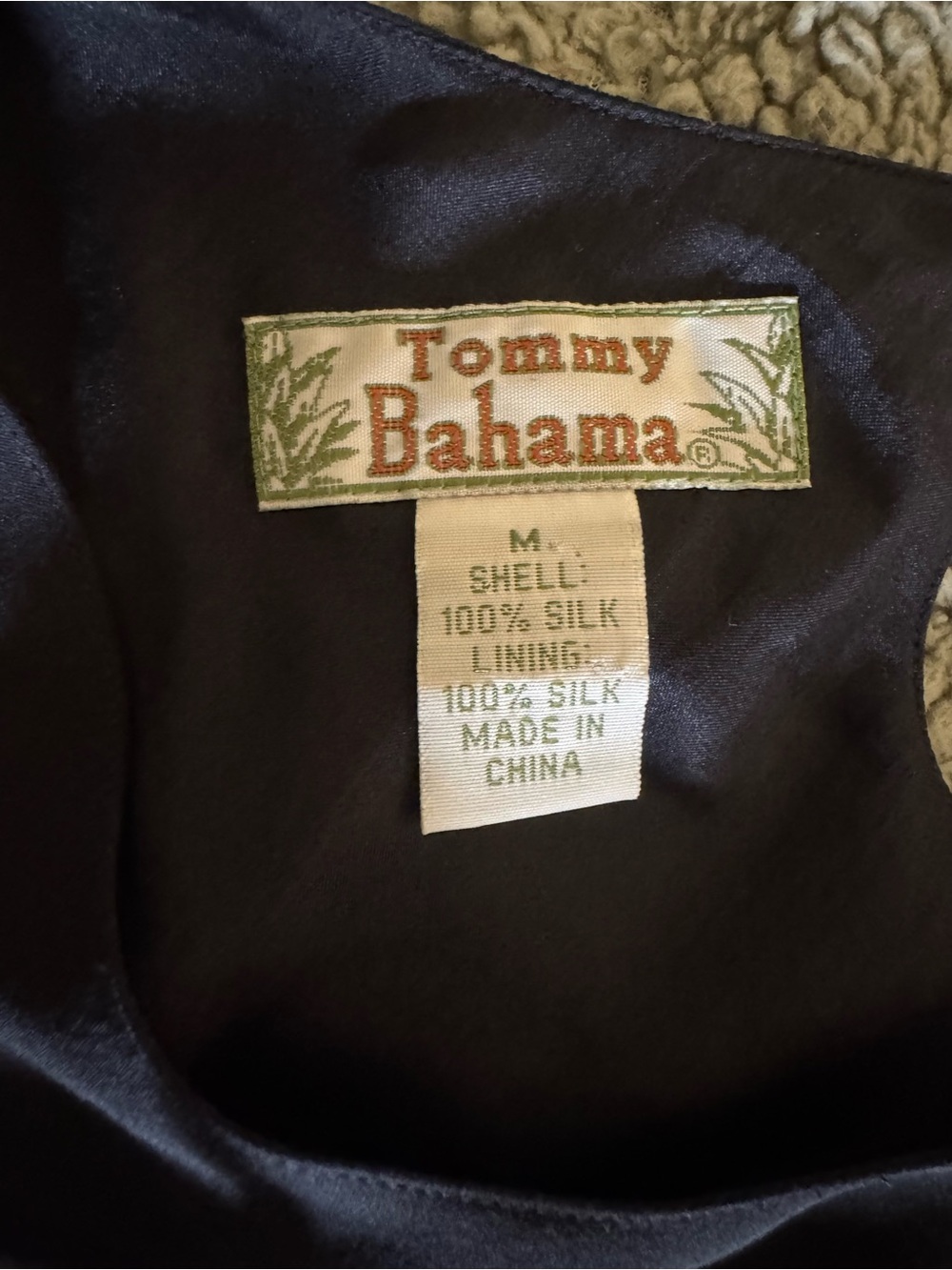 Tommy Bahama Black 100% Silk Sleeveless Bias Cut Midi Dress Size Medium - Picture 3 of 7